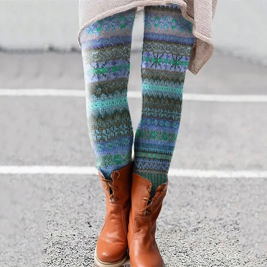 Pentru femei Jambiere Vacanță Epocă Modă Lungime totală Talie Înaltă Grafic Geometric Abstract Imprimare Termic cald Απαλό Respirabil Strech Oficial În aer liber Vacanță Galben Roșu-aprins Albastru 2025 - $19.99 –P3