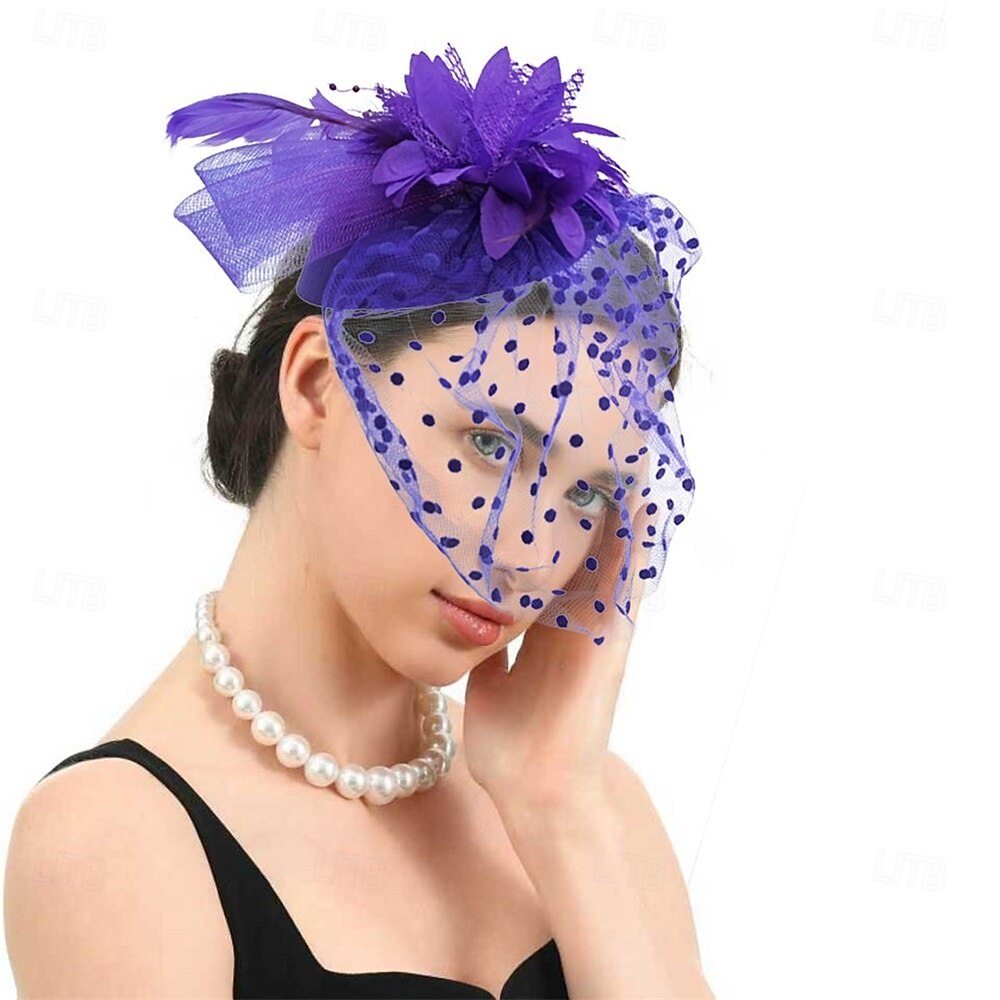 Palarioare Tul Material Textil Pălărie Nuntă Petrecere ceai Cursă de cai cocktail Elegant Epocă Cu Pene Tul Diadema Articole Pentru Cap 2026 - $16.49 –P6