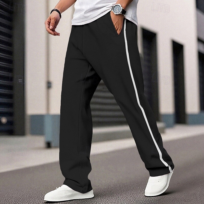 Per uomo Pantaloni da tuta Pantaloni Strappabili Pantaloni da pista Pantaloni della tuta a gamba dritta Cerniera Elastico in vita Tinta unica Comodità Traspirante Lunghezza intera Casuale Quotidiano del 2026 a $21.99 –P6