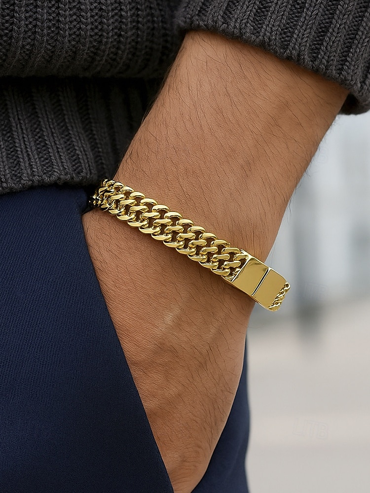 Pánský pletený řetízkový náramek z nerezové oceli s magnetickou sponou – moderní módní šperk pro běžné nošení, do práce i na párty 2026 - $11.99 –P2