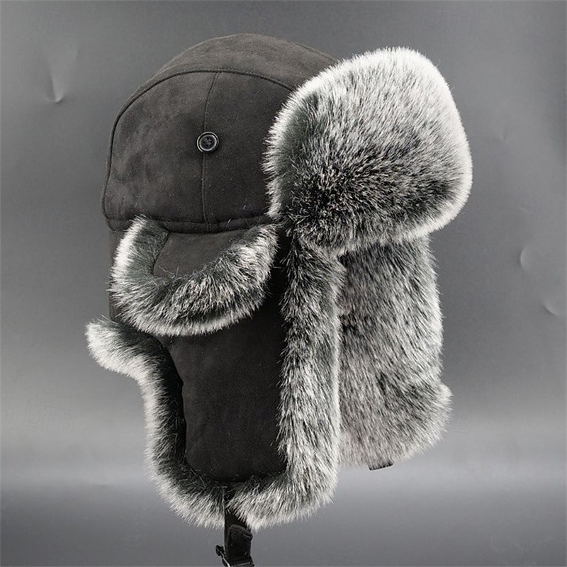 Hombre Sombrero de Cazador Sombrero Ushanka Sombrero de aviador Gorro con orejeras Sombreros de invierno Negro Color Camello Piel Artificial Estilo retro Acogedor Ropa Cotidiana Noche Color 2026 - $29.99 –P8