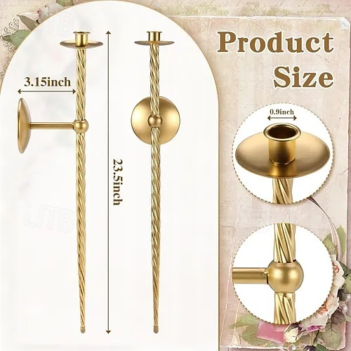 Настенный подсвечник 1 шт. / 2 шт. большой витой подсвечник для свечей настенный металлический подсвечник для столовой, гостиной, офиса, спальни 2026 - $22.99 –P4