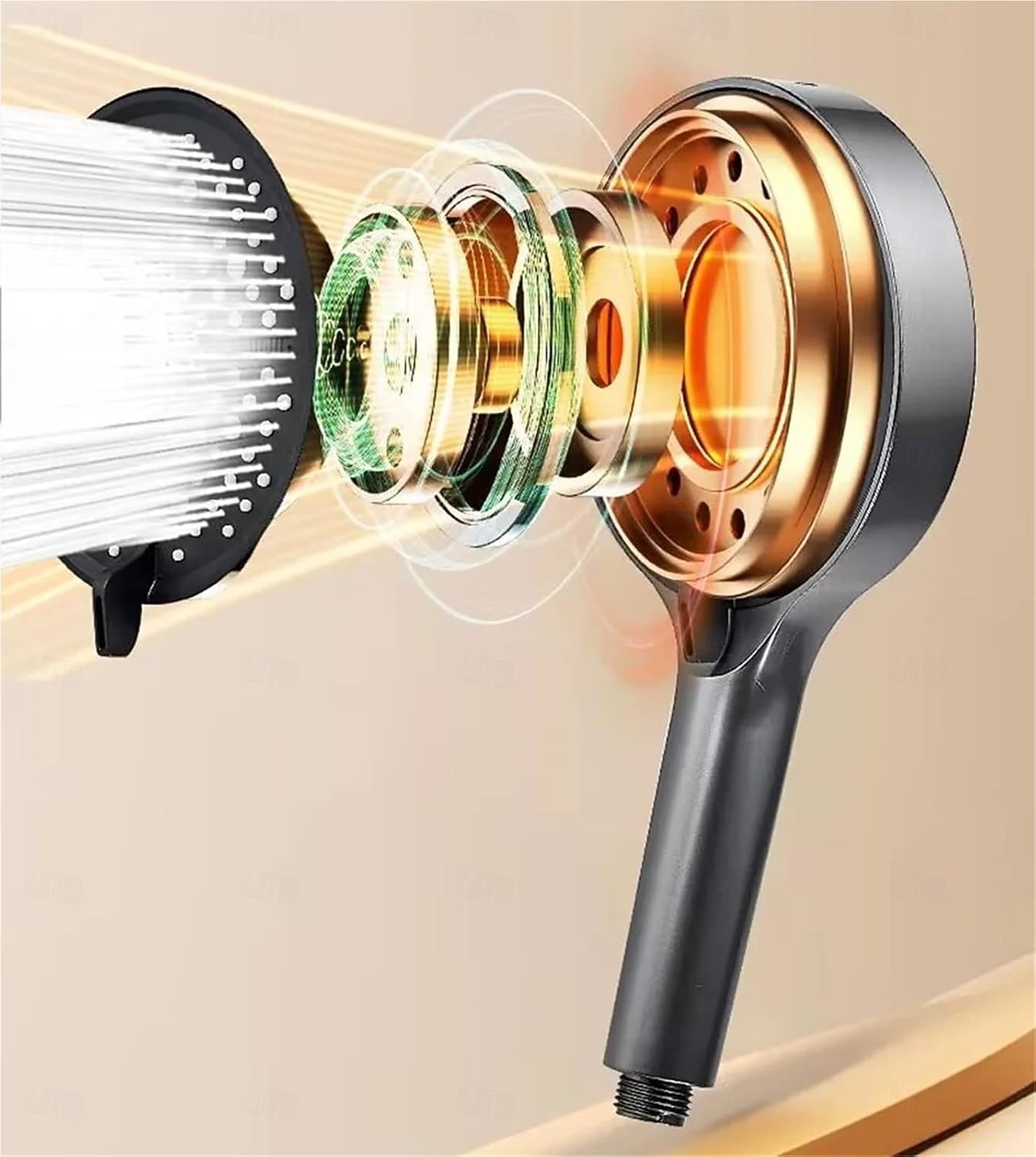 Stor panel 7 lägen handhållet duschmunstycke högtryck vattenbesparande spraymunstycken stort flöde massage badrumsduschmunstycke för hemmabruk badrumsduschtillbehör 2026 - $16.99 –P6