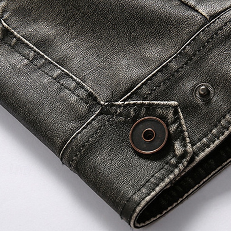 Per uomo Giacca in Ecopelle Giacca Cargo Giacca Casual Giacca da Moto Vacanza Quotidiano Caldo Tasca Inverno Semplice Moda Classico Collo alla coreana Regolare Nero Marrone Cachi Giacca del 2026 a $60.99 –P6