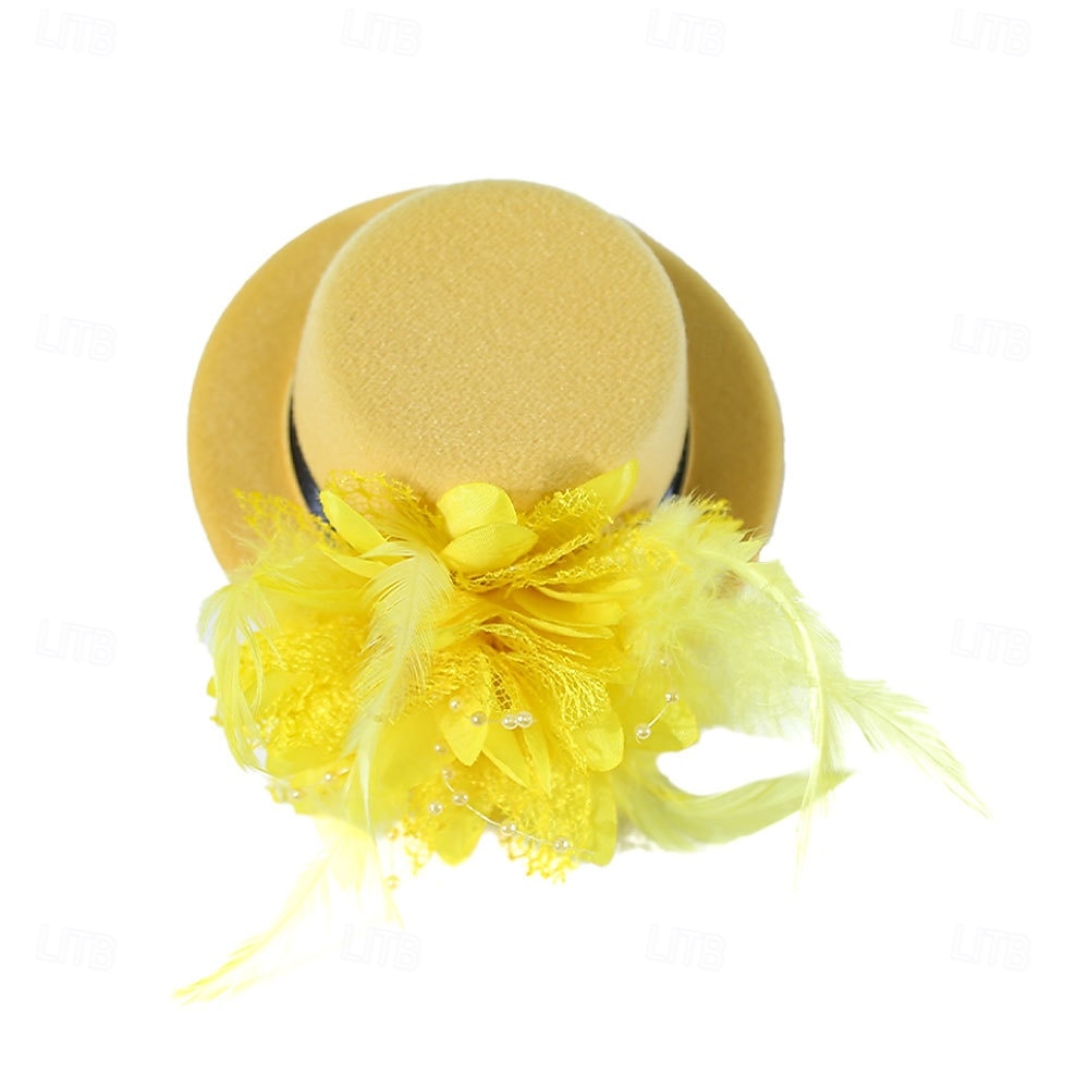 fascinators Fjädrar Fedorahatt Bröllop Tebjudning Hästrace cocktail Elegant Vintage söt stil Med Fjäder Hårbonad Huvudbonader 2026 - $16.49 –P8