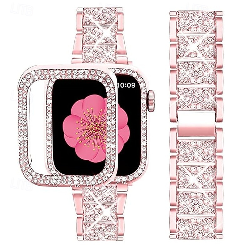 Sport Band Modern Buckle Jewelry Bracelet Compatible with Apple Watch band 38mm 40mm 41mm 42mm 44mm 45mm 49mm Women Glitter Bling Diamond Stainless Steel Strap Replacement Wristband for iwatch Ultra 2026 - $22.99 –P4