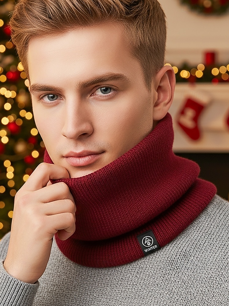 Herren-Winter-Halswärmer, Halstuch, Fleece-gefütterter Thermo-Schlauchschal, gemütliches Weihnachtsgeschenk für Outdoor-Sport, Skifahren und den Alltag 2025 - $11.99 –P1