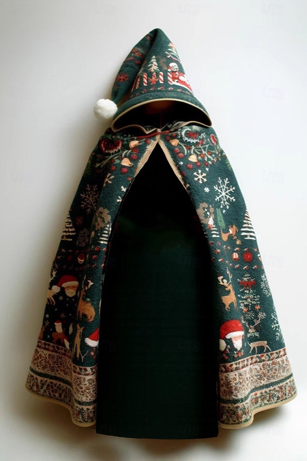 Dámské Neformální bunda Plášť / pláštěnky Pohodlné Prodyšné Tisk Vinobraní Na běžné nošení Vánoce Dovolená ulice Ležérní Denní nošení Otevřený vepředu Dlouhé Kapuce Volný Dlouhý rukáv Svrchní oděvy 2025 - $28.99 –P1