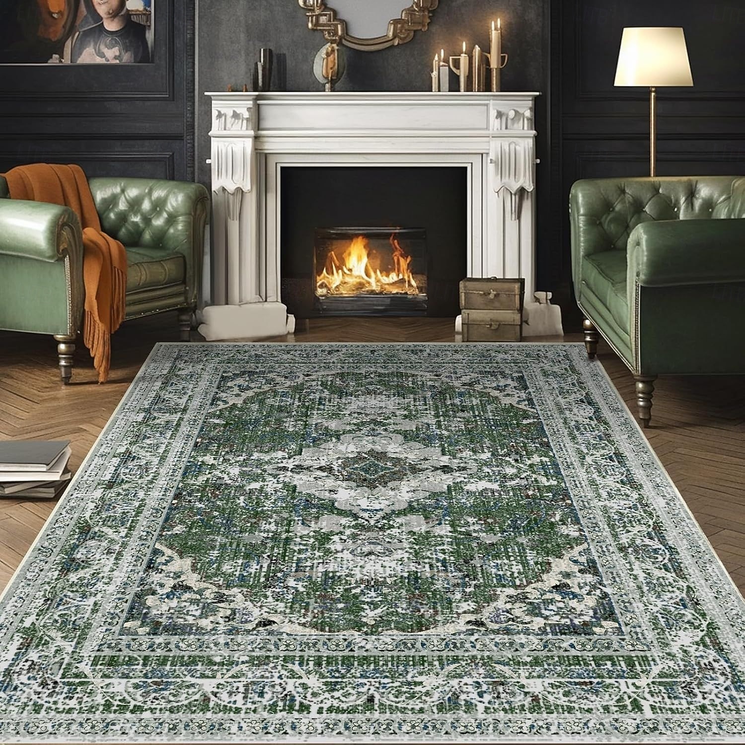 2026年 エリアラグ ヴィンテージペルシャスタイル リビングルームと寝室用 大きく耐久性のある汚れに強いフロアカーペット ソフト ノンスリップ ベッドサイドマット ホームデコ エスニックパターン クラシックデザイン  コレクション – $12.99 –P4