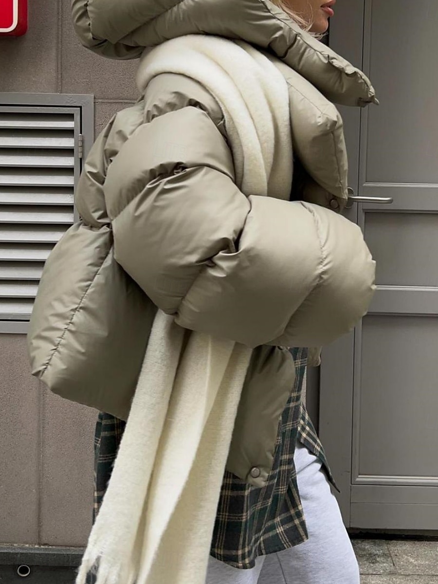 Naisten Anorakki Mukava Hengittävä Tasku Napit Vapaa-aika Tavallinen Loma Katu Kausaliteetti Arki-asut Vetoketju Normaali Hupullinen Normaali Pitkähihainen Päällysvaatteet Musta Armeijan vihre 2026 - $121.99 –P10