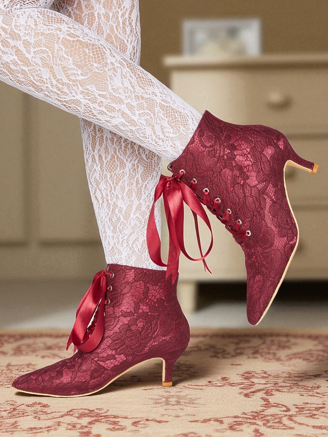 Γυναικεία πράσινα μποτάκια με κορδόνια και σατέν κορδέλα και τακούνι kitten - vintage μπότες σε βικτοριανό στιλ για γυναίκες, ιδανικές για γάμους, πάρτι gatsby &επίσημες εκδηλώσεις 2026 - $79.99 –P1
