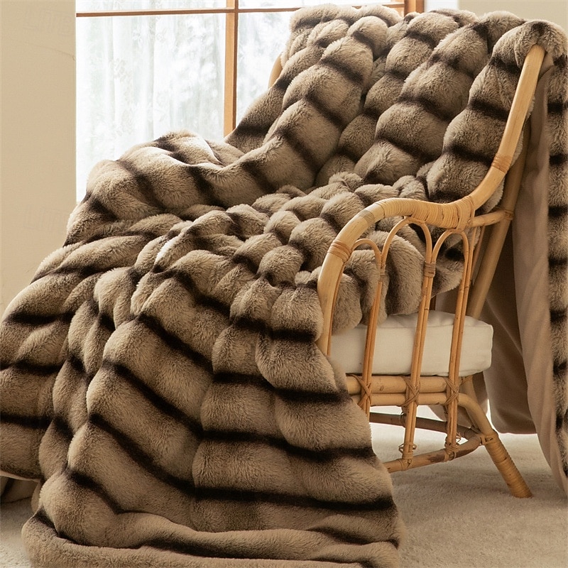 Luxury Thick Rabbit Fur Blanket Soft Plush Throw for Sofa Bed or Office Nap Warm Flannel Blanket 2026 - $49.99 –P4