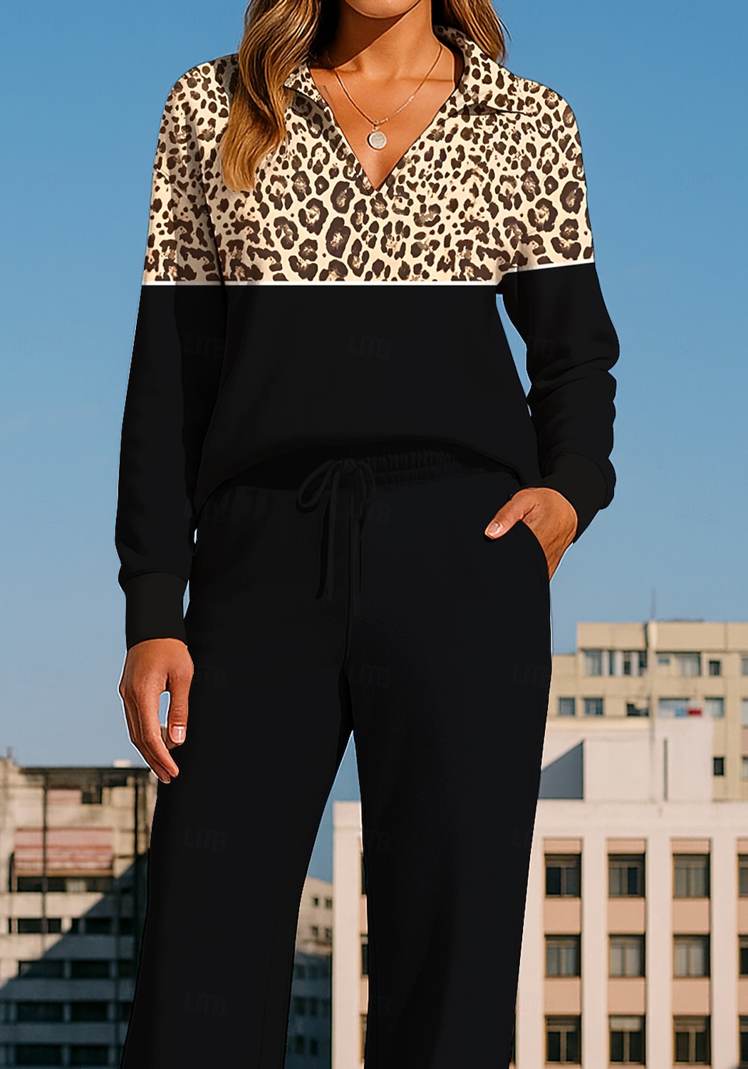 Femmes Sweat-shirt Ensemble Survetement Jogging Pantalon Cordon de serrage Avec Poches Léopard Veste et Pantalon de Jogging Ensemble de vêtements de sport Vêtements d'intérieur Été Printemps Automne de 2026 ? $44.99 –P4