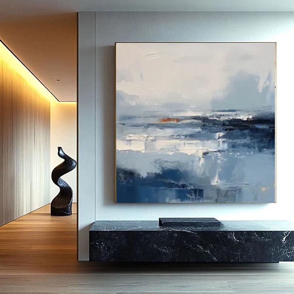 Peinture à l'huile abstraite, faite à la main, représentant un paysage de lac sur toile. Art personnalisé, paysage de campagne, décoration intérieure. de 2026 ? $78.99 –P3