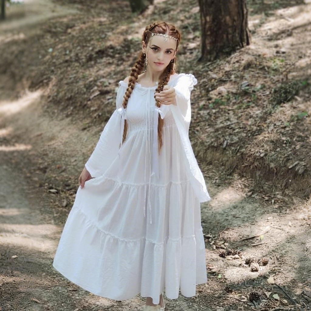 Retro Vintage Medieval Renaissance Dress Viking Elven Solid Color Fancy  Dress Women's Celtic Fantasy Royal Halloween Carnival Masquerade LARP  Adults' Dress 2026 - $52.99