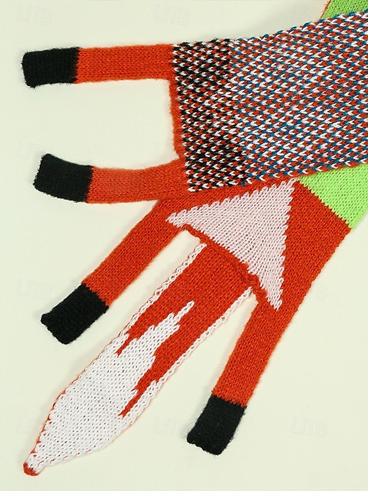Écharpe en tricot de renard pour femme, cache-cou d'hiver en forme d'animal mignon, châle de dessin animé doux et coloré pour vêtements décontractés, cadeaux d'extérieur et de vacances de 2026 ? $11.99 –P9