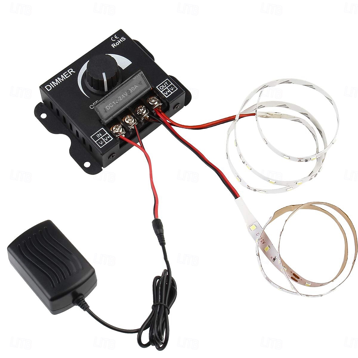 Диммер для светодиодной ленты DC12V-24V 30A ШИМ-контроллер для регулятора яркости, регулировка яркости, включение/выключение с алюминиевым корпусом (алюминиевый диммер) 2026 - $25.48 –P5