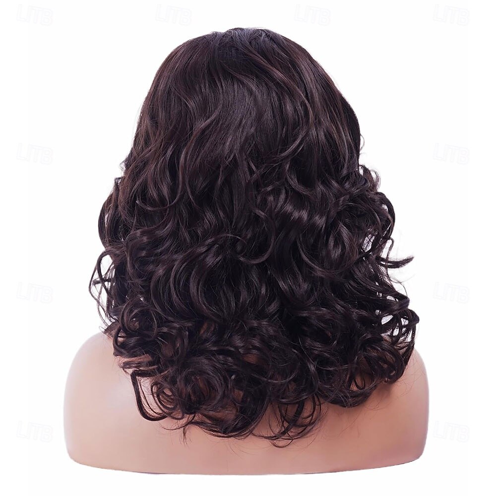 פאות חום כהה 16 אינץ' לנשים פאה סינתטית טבעית גלית בצבע חום ארוכה לשנות ה-70 וה-80 לשימוש יומיומי 2026 - $21.99 –P5