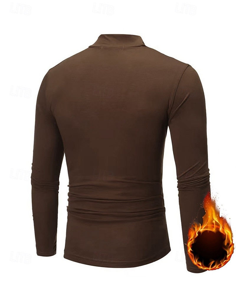 Bărbați Mată Topuri pulover Top din fleece cu strat de bază Lenjerie Termică Toamna iarna Manșon Lung Îmbrăcăminte Atletică Cald Sală de fitness Drumeție Alergat A face exerciţii fizice Yoga Negru 2026 - $40.99 –P2
