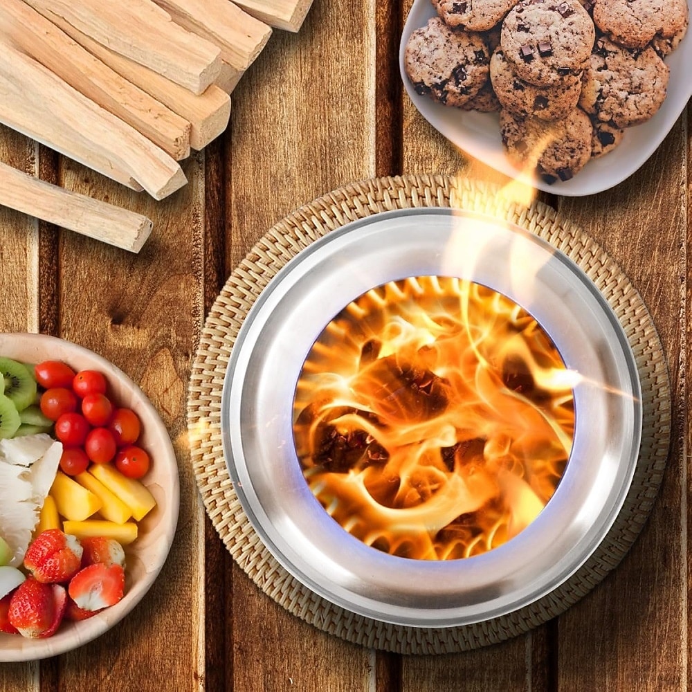 Tabletop Fire Pit Smokeless Portable Bonfire 304 Stainless Wood Burning with Grill and Removable Ash Pan, Ideal for Camping and Part 2025 - $54.99 –P1