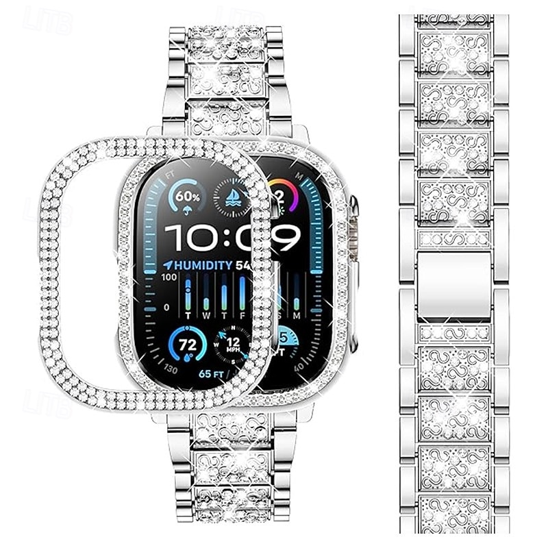 Sport Band Modern Buckle Jewelry Bracelet Compatible with Apple Watch band 38mm 40mm 41mm 42mm 44mm 45mm 49mm Women Glitter Bling Diamond Stainless Steel Strap Replacement Wristband for iwatch Ultra 2026 - $22.99 –P3
