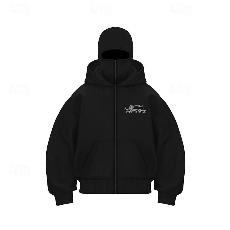 Per uomo Felpa con cappuccio Felpa con cappuccio a zip intera Nero Con Cappuccio Grafico Con zip Tasca Sport & Outdoor Quotidiano Ferie Poliestere Streetwear Essenziale Casual Primavera Autunno del 2026 a $37.99 –P1