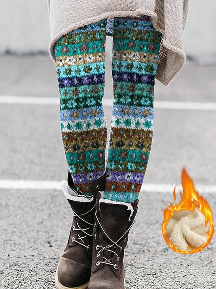 Per donna Leggings Vacanza Vintage Stile Etnico Lunghezza intera Vita Alta Grafico Astratto Calore Termico Comodo Confortevole Elasticizzato All'aperto Casual Casuale Verde chiaro Rosso Blu Verde del 2025 a $31.99 –P1