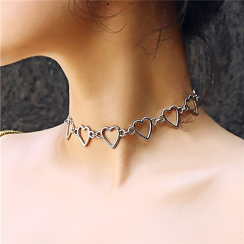 Collier ras du cou cœur en argent pour femme – bijou tendance à maillons pour tenues décontractées et de soirée de 2026 ? $11.99 –P2
