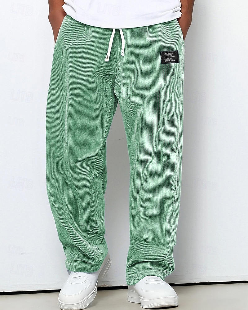 Férfi Melegítőnadrágok Nadrág Kordbársony Nadrág Zsinór Zseb Rugalmas derék Sima Mokaszinok Szabadtéri sport Napi Divat Alkalmi Medence Sötétbarna Mikroelasztikus 2026 - $26.99 –P6