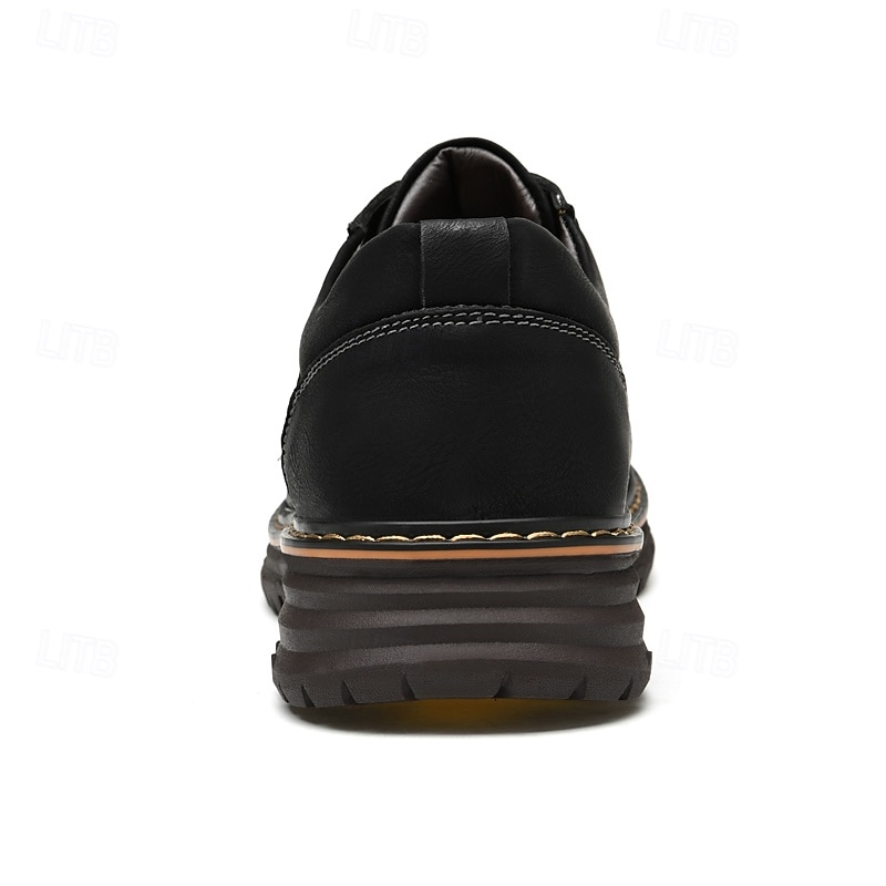 Homens Oxfords Tênis de trabalho Vintage Negócio Clássico Diário Escritório e Carreira Couro Prova-de-Água Antiderrapante Com Cadarço Preto Marron Outono Inverno de 2026 por $69.99 –P2