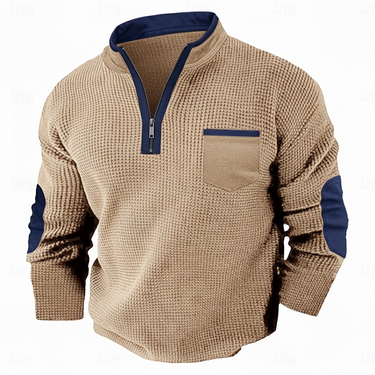 Męskie Koszulka z goframi Podkoszulek Koszula Henley z waflami Długi rękaw Pół zamek Jesień Jesień i zima Jednokolorowe Niejednolita całość Tradycyjne / Vintage Codzienny Niejednolita całość Kolorowy 2025 - $22.99 –P4