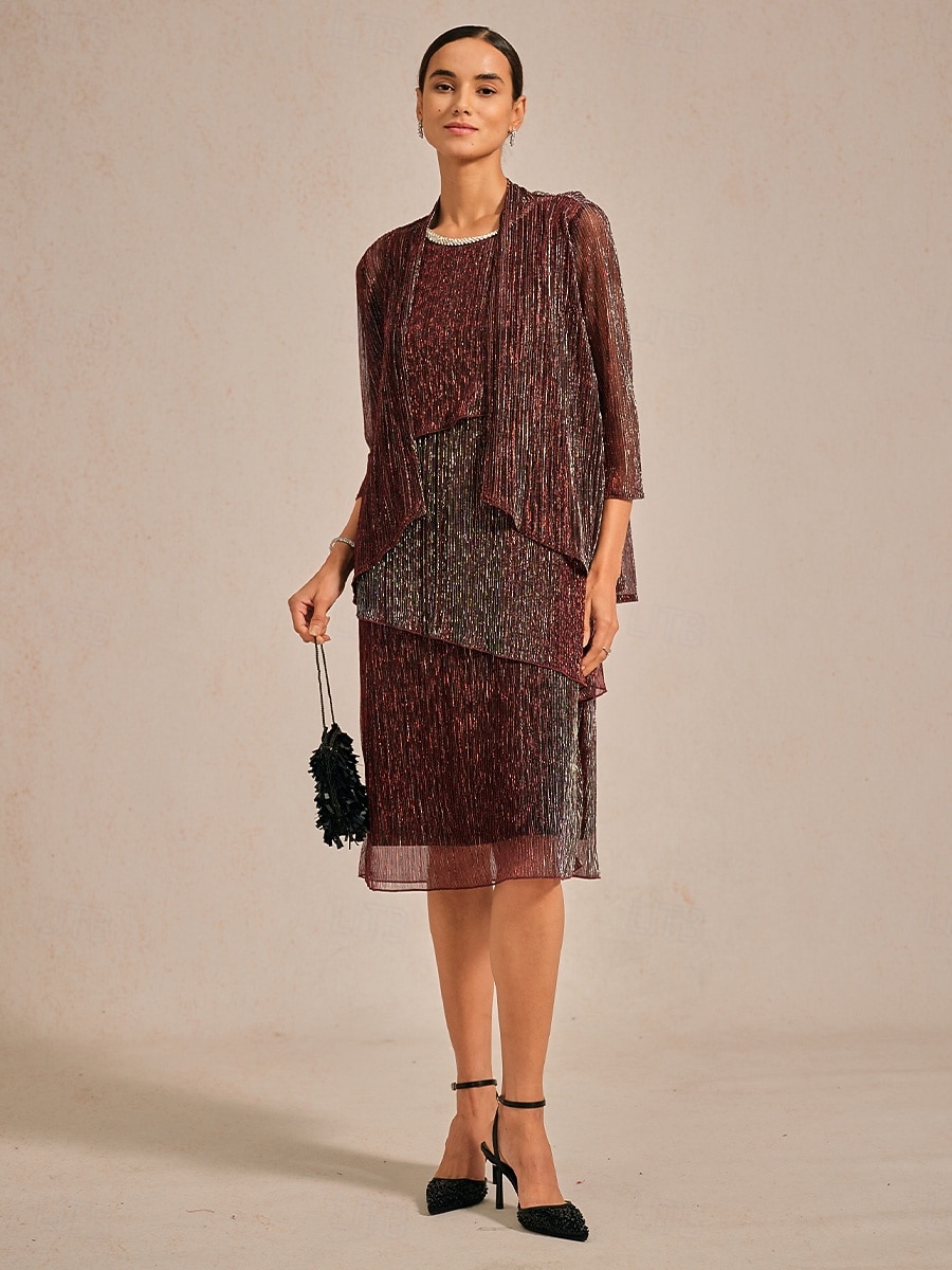 Dámské Pokrčí rameny Plisé Volány Lesk Elegantní Večírek stylové Nabíraný krk Běžné topy Večerní oslava Svatební host Fialová Léto Jaro Podzim 2026 - $64.99 –P9