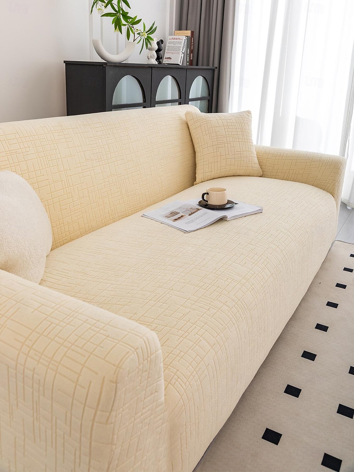 1 Piece Jacquard Wear-Resistant Elastic Sofa Cover – Solid Color Premium All-Season Universal Thickened Anti-Slip Slipcover, Suitable for L-Shaped and 1/2/3/4-Seater Sofas 2026 - $104.99 –P5