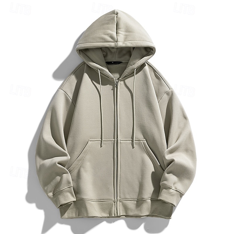 Per uomo Felpa con cappuccio Felpa con cappuccio a zip intera Aalbicocca Nero Bianco Vino Blu marino Con Cappuccio Semplice Coulisse Con zip Tasca Sport & Outdoor Quotidiano Ferie Poliestere del 2025 a $28.99 –P11