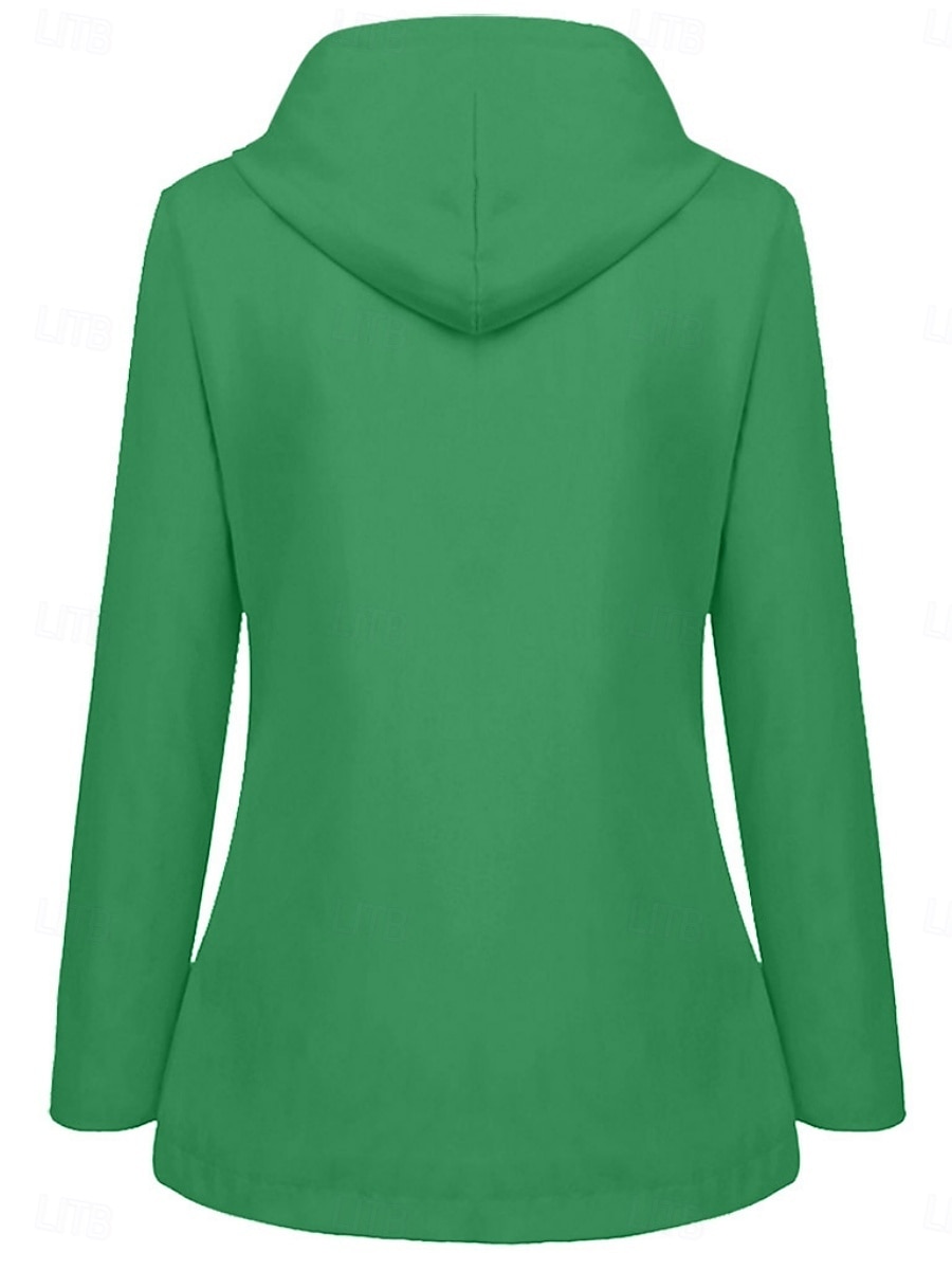 Damen Kapuzenjacke Wasserdicht Bequem Tasche Knöpfe Lässig Einfach Urlaub Straße Lässig Alltagskleidung Einreihig Regulär Mit Kapuze Normale Passform Langarm Oberbekleidung Gelb Rote Marineblau 2025 - $36.99 –P2