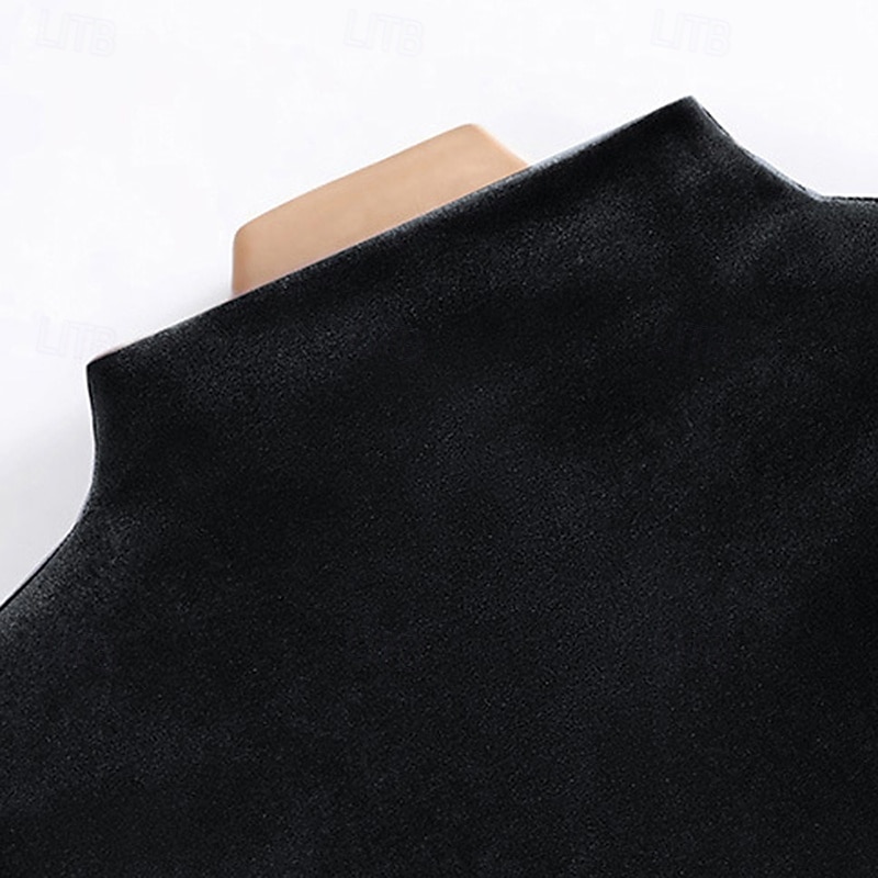 Damen Samt Elegant Bluse Einfarbig Einfach Elegant Täglich Stilvoll Langarm Stehkragen Normale Oberteile Täglich Ferien Ausgehen Schwarz Wein Purpur Braun Herbst Winter 2026 - $25.99 –P9