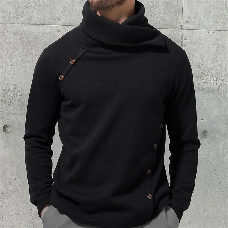 Herren Pullover Strickpullover Gerippt Stricken Normale Oberteile Knöpfe Gestrickt Einfach Stapelhals Mode Basic Urlaub Alltagskleidung Bekleidung Herbst Winter Schwarz Weiß M L XL 2026 - $38.99 –P5
