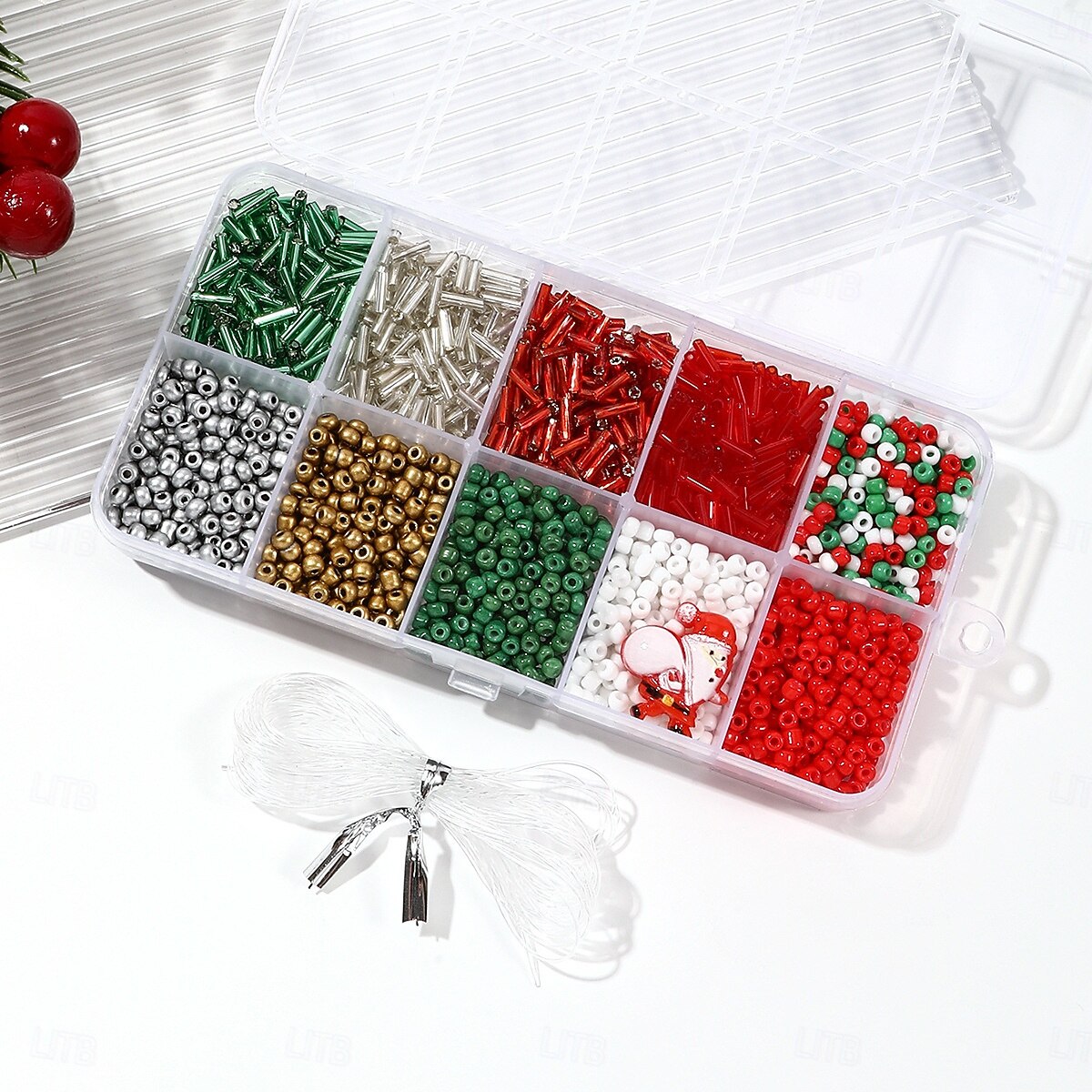 Contas de natal para fazer joias, pingentes de contas de argila para fazer pulseiras e colares, artesanato faça você mesmo, kit de contas de vidro para festas, acessórios de joias artesanais, presente de 2026 por $9.99 –P7