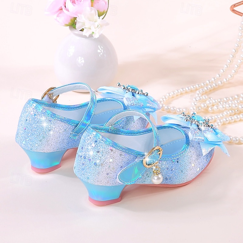 Glitzernde Mary-Jane-Schuhe für Mädchen mit Schleife und Kristallverzierungen – verstellbarer Riemen, in Rosa und Blau erhältlich 2026 - $42.99 –P5