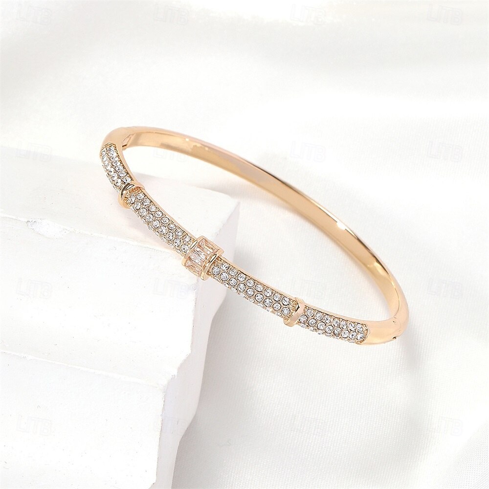 Cubic Zirconia Geometrical Drop Fashion Personalized Simple Trendy Chrome Bracelet Jewelry Silver / Golden For Wedding Party Engagement Prom 2026 - $11.49 –P3