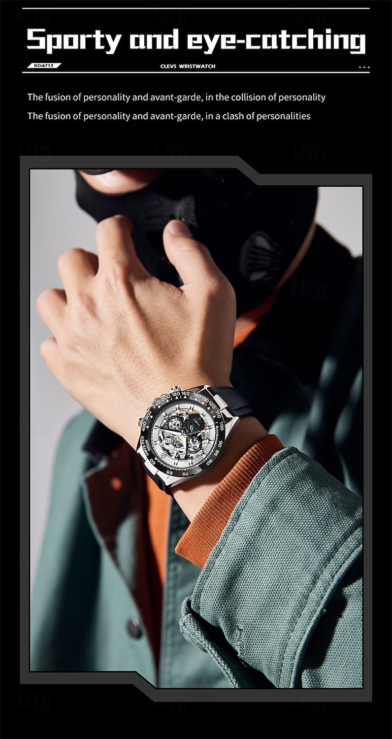 The New Olevs Silicone Men'S Business Watch With Luminous Calendar And Moon Phase Display A Multi-Functional Fully Automatic Mechanical Watch Is A Fashionable Casual Waterproof Sports Wristwatch 2026 - $95.99 –P10