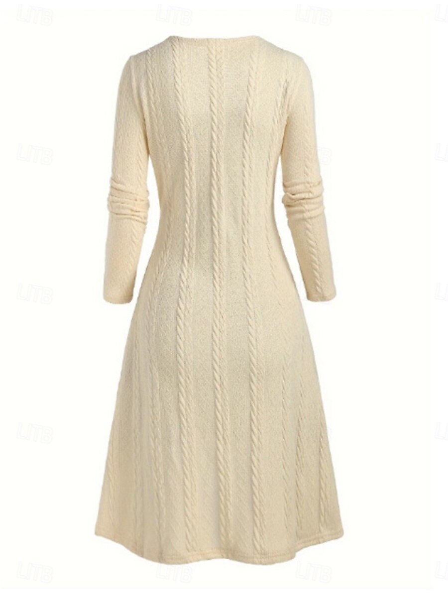 Γυναικεία Πουλόβερ Φόρεμα πουλόβερ Καθημερινό Μαλακή Μονόχρωμες Κοτλέ Στρογγυλή Ψηλή Λαιμόκοψη Κουρελού Πλεκτό Στάμπα Μακρυμάνικο Μακριές μπλούζες Πλέκω ΕΞΩΤΕΡΙΚΟΥ ΧΩΡΟΥ Καθημερινά Σαββατοκύριακο 2026 - $67.99 –P12