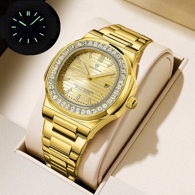 Оригинальные бизнес-часы с алюминиевым браслетом модные мужские часы с водонепроницаемостью IPX7 светящийся календарь повседневные кварцевые спортивные часы в коробке 2026 - $18.99 –P6