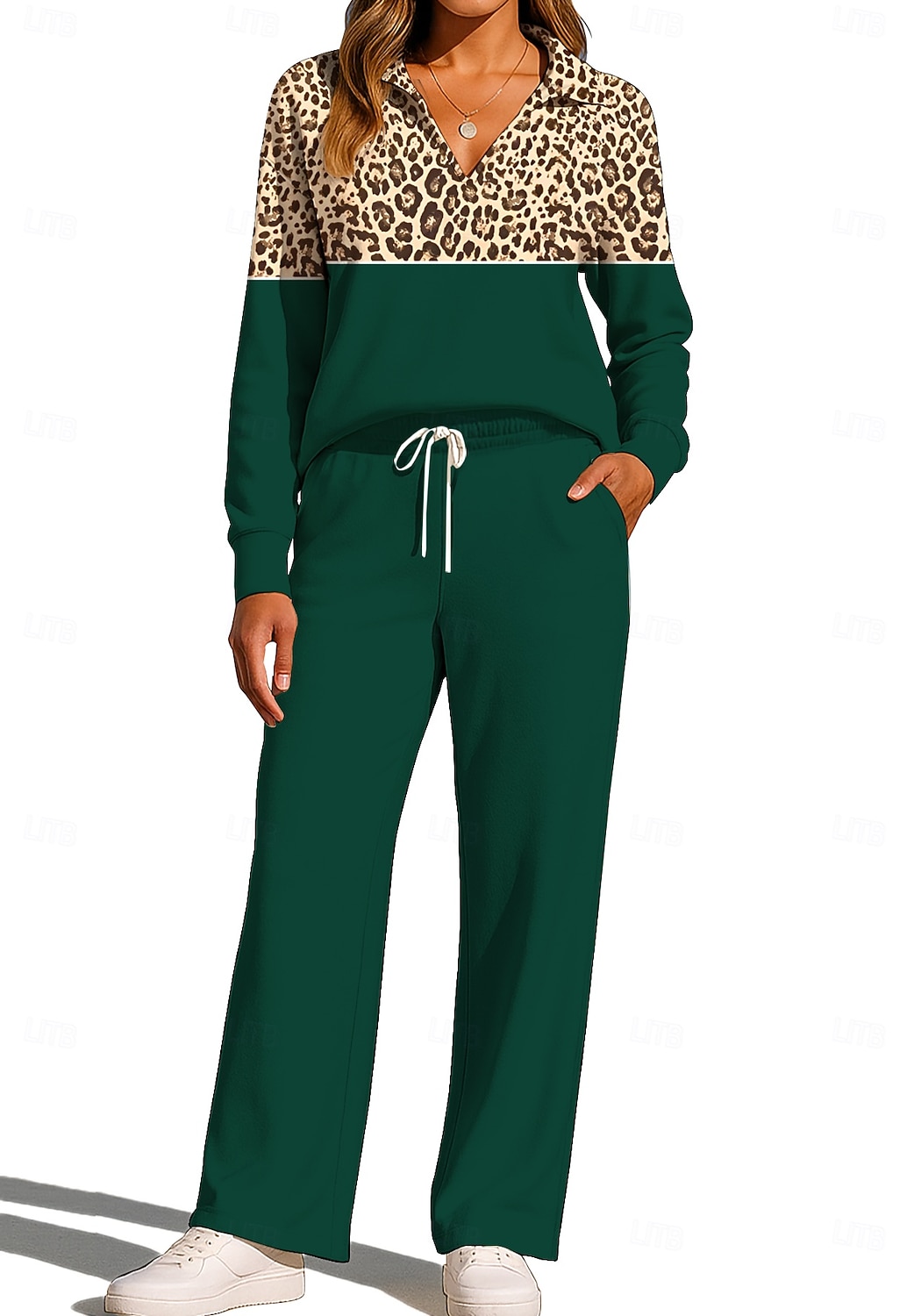 Femmes Sweat-shirt Ensemble Survetement Jogging Pantalon Cordon de serrage Avec Poches Léopard Veste et Pantalon de Jogging Ensemble de vêtements de sport Vêtements d'intérieur Été Printemps Automne de 2026 ? $44.99 –P6