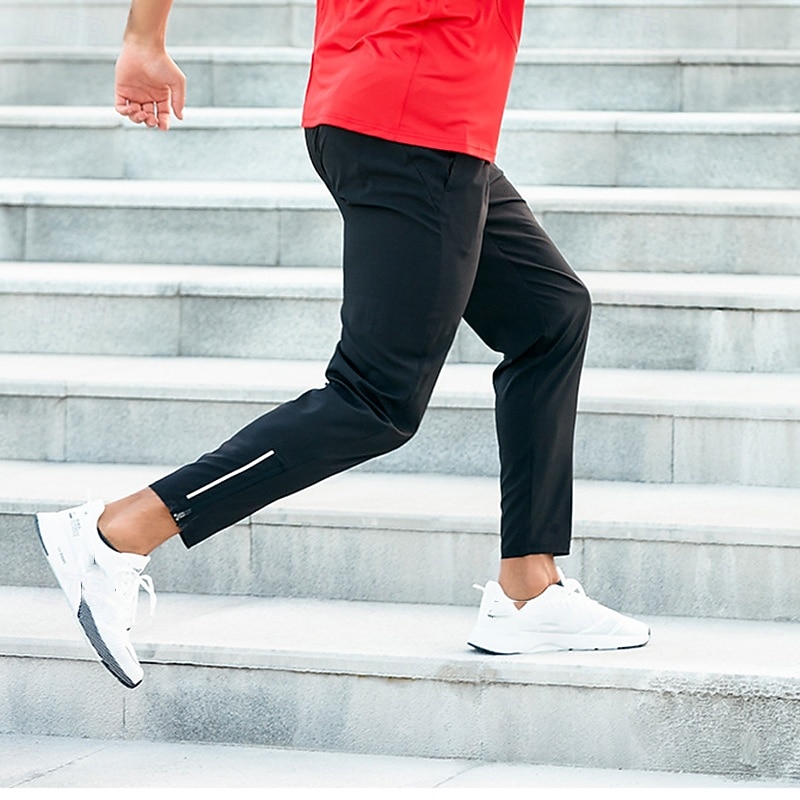 Homens Calças de moletom com punhos calças esportivas Banda Refletora Bolso com zíper Cintura Alta Calças Ginásio Roupa Esportiva Dar certo Primavera Outono Elástico Respirável Academia Exercite-se de 2026 por $31.99 –P15