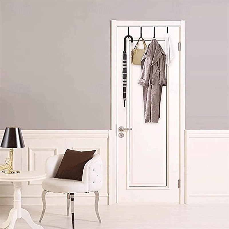 6 ks háčků na dveře, pogumované háčky na zadní dveře bez vrtání, nestopující ramínka na oblečení a klobouky do koupelny, ložnice, kuchyně a kanceláře 2026 - $17.99 –P5
