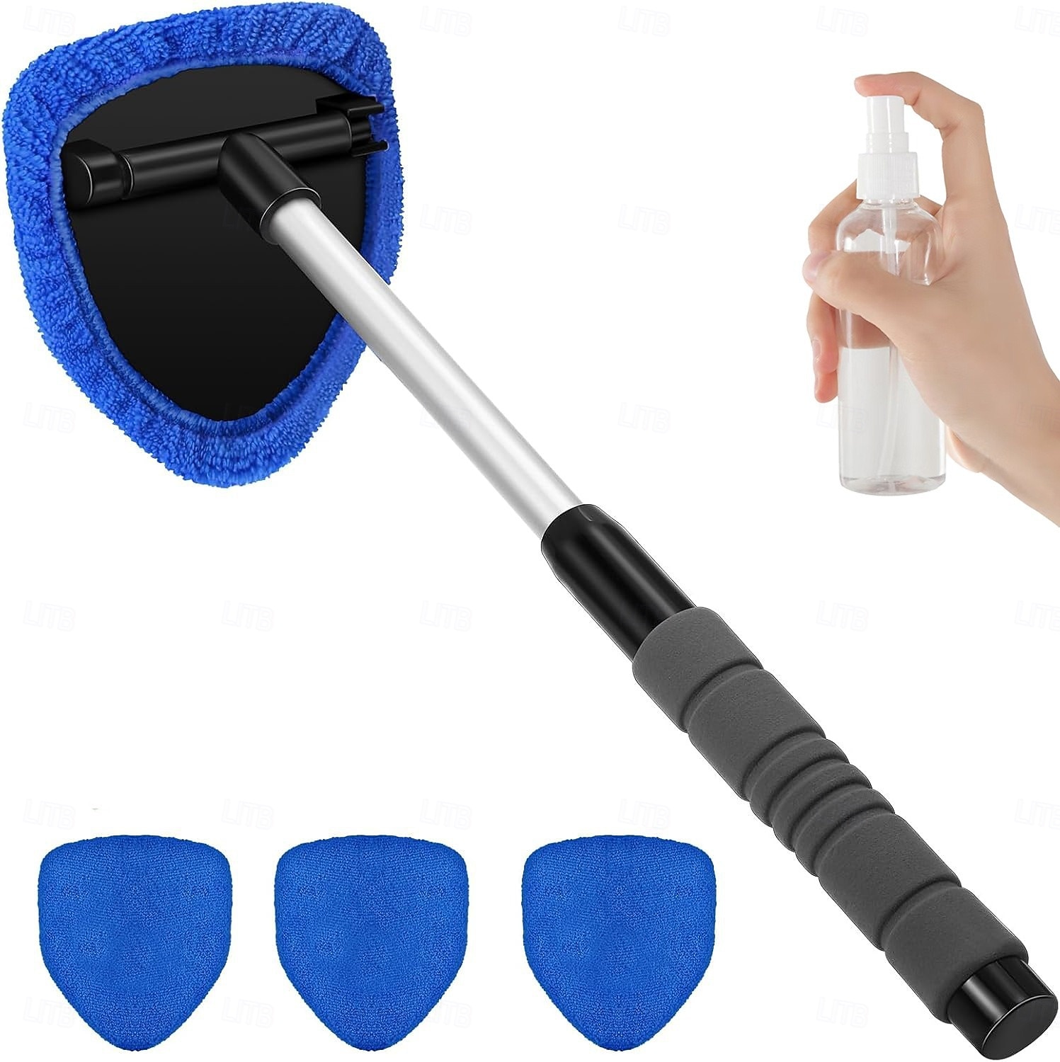 5pcs Windshield Defrosting Tool Set with 4 Cloth Pads - Durable Car Window Cleaner, Long-Lasting Design, Includes Spray Bottle and Microfiber Cloths for Efficient Ice Removal 2025 - $15.99 –P1