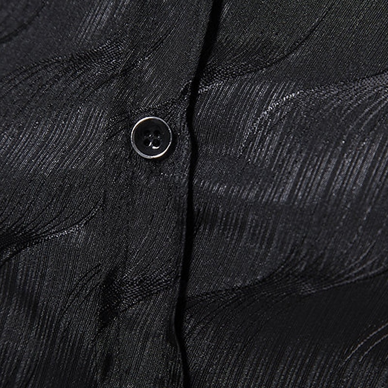 Men's Shirt Casual Shirt Button Up Shirt Prom Shirt Black Wine Purple Gold Long Sleeve Plain Textured Lapel Party Daily Jacquard Clothing Apparel Fashion Smart Casual 2026 - $26.99 –P2