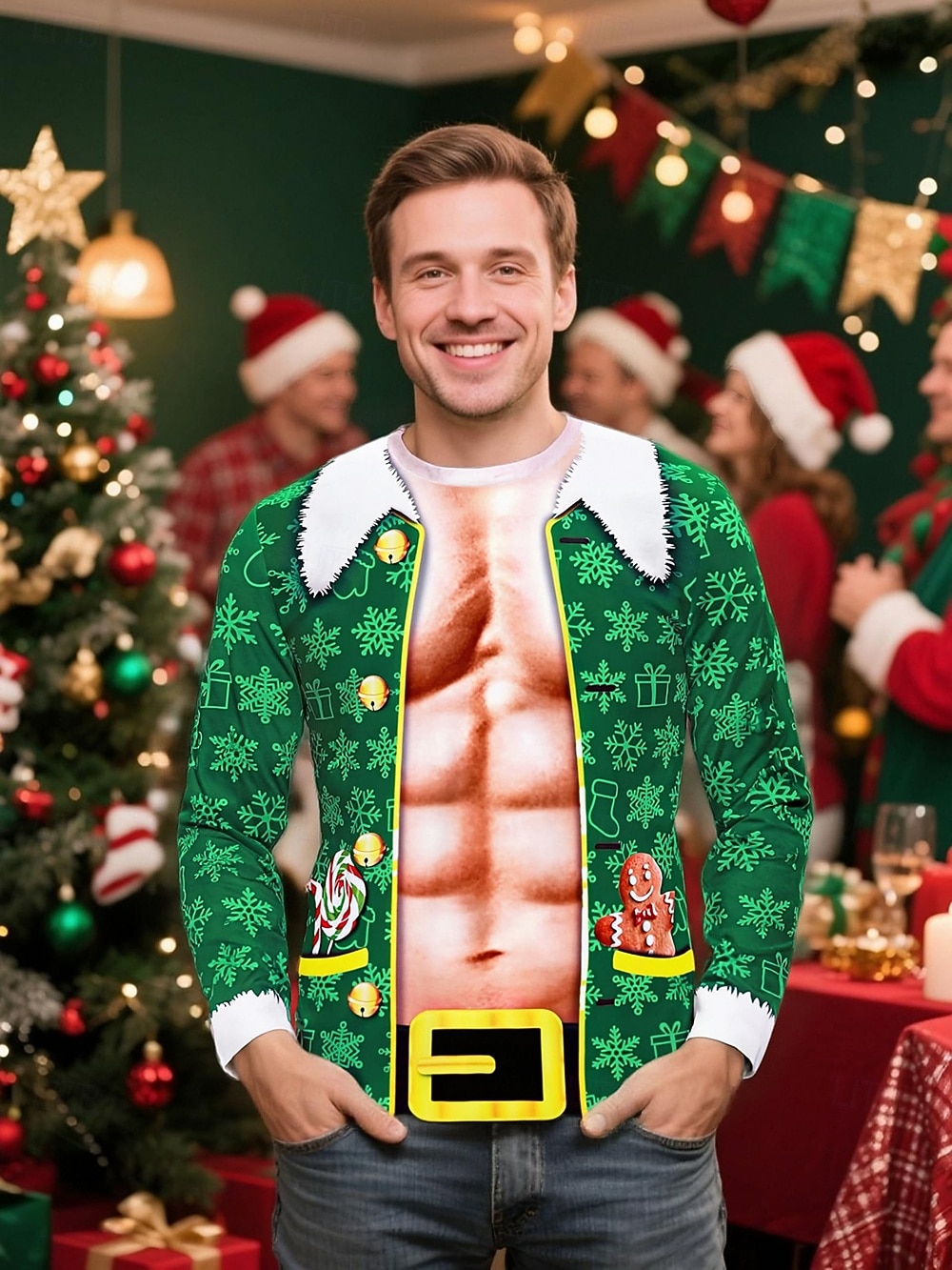 Natale T-shirt Elfo Grafico Originale Divertente per Per uomo Adulti Stampa 3D  per Natale Carnevale Capodanno Feste del 2025 a $23.99 –P3