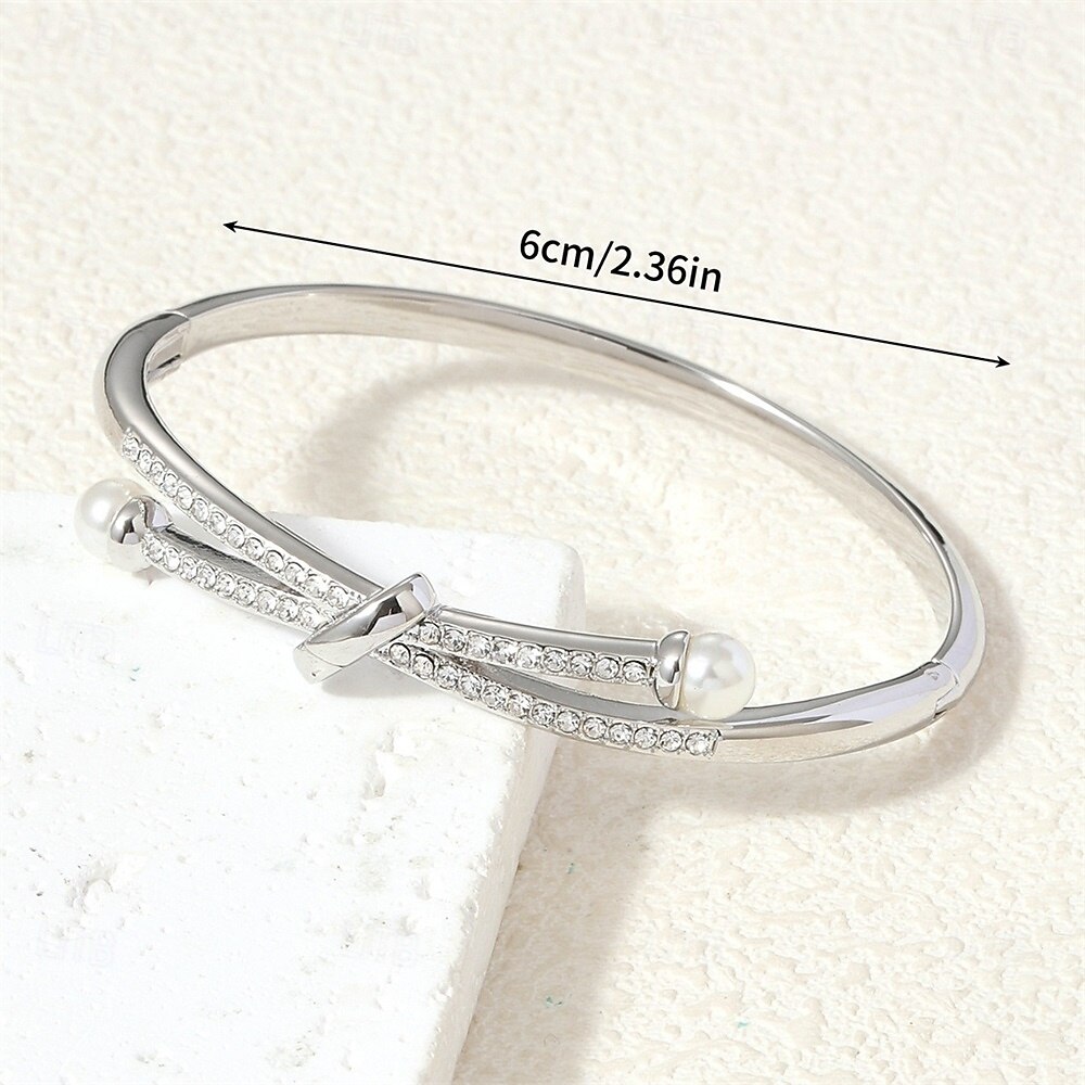 Zircon Geometrical Totem Series Cute Stylish Simple Trendy Chrome Bracelet Jewelry Silver / Golden For Wedding Party Engagement Prom 2026 - $11.49 –P3